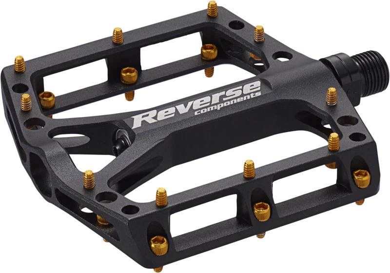 Reverse Black ONE Flat Fahrrad Pedal schwarz/gold - Bild 1 von 1