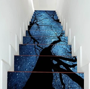 3D Starry Sky I30 Stair Risers Decoration Photo Mural Vinyl Decal Wallpaper Erin - Picture 1 of 6