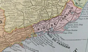 1901 BRAZIL PARAGUAY Map 14"x22" Old Antique Original RIO DE JANEIRO ASUNCION - Picture 1 of 11