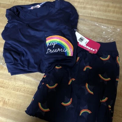 Conjunto de Pijama Casa de Muñecas Azul Marino Manga Corta Camisa + Pantalones Talla Mediana Nuevo Foto 1 de 4