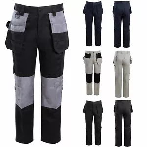Pantalones de carga de combate para hombre de calidad almohadilla para rodilla bolsillos pantalones de trabajo - Imagen 1 de 13