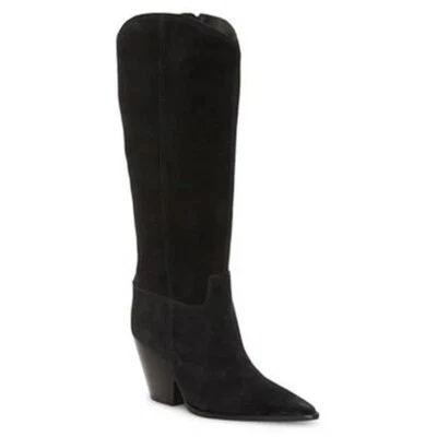 New! Vince Camuto Oyennda Black Suede Tall Boot Size 9.5 US 41 EU DD503 - Image 1 of 4
