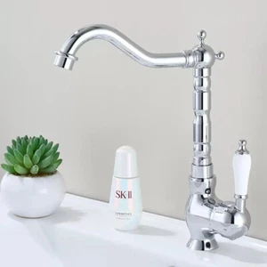 Chrome Brass 360° Basin Taps Mixer Laundry Kitchen Faucet Ceramic Handle WELS - Picture 1 of 3