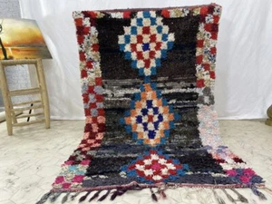 Vintage Moroccan handmade 3'8"x5'7" Bohemian Berber Geometric Colorful Rug - Picture 1 of 11
