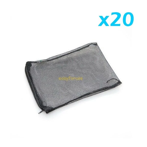 EFU 20 pcs Filter Media Mesh Bags 8" x 5.5" Zipper Reusable aquarium fish tank pond