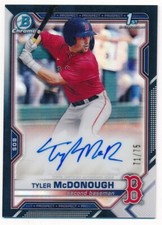 TYLER MCDONOUGH 2021 BOWMAN CHROME RC BLACK REFRACTOR AUTOGRAPH SP AUTO #71/75