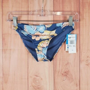 Roxy Swim Bikini Bottom Girls Sz 12 / Large Blue Floral Polyester Stretch Summer - Picture 1 of 11