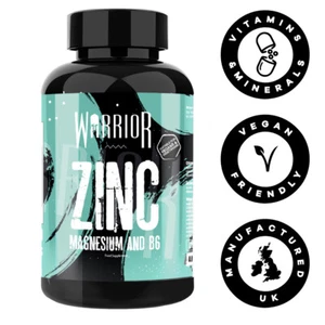Warrior Zinc Magnesium B6 ZMA Tablets - Improved Sleep Quality - Vegan - 60 Tabs - Picture 1 of 6