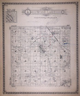 Carte de la plaque 1929 ~ WOOD LAKE Twp., BENSON Co., N. DAKOTA / TWIN TREE Twp à l'envers