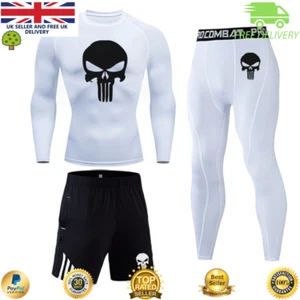 Mens GYM Workout Compression Running Sports Top Pants Base Layer shorts Leggings - Picture 1 of 13