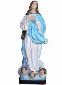 Statua Madonna Assunta del Murillo cm 155 (61,02'') vetroresina OCCHI DI VETRO - Foto 1 di 5