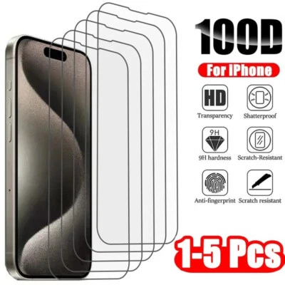 GLASS IPHONE GLASS SCREEN PROTECTION 17 16 15 14 13 12 11 X PRO MAX SE 8 7 - Image 1 of 4