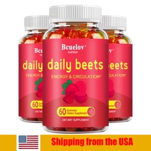 Daily Concentrated Beet Root Gummies Nitric Oxide Booster 60 Caps - Picture 1 of 8