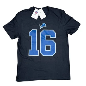 Nike Jared Goff Detroit Lions 'Black Out' Jersey T Shirt, Size XL NWT - Picture 1 of 2