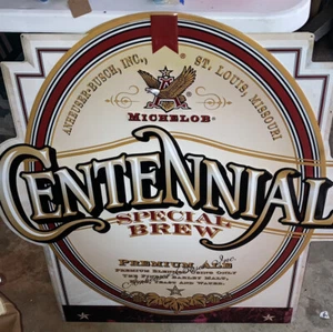Michelob Centennial Brew Anheuser-Busch Metal/Tin/Beer Sign Rare St Louis - Picture 1 of 2