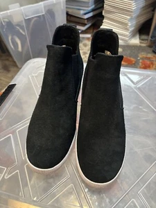 Sorel Out N About Suede Slip On Wedge Boot Black NL4911-010 Women's US 7 EU 38 - Picture 1 of 22