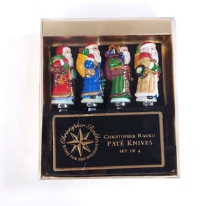 Christopher RADKO 4er Set Pastetenmesser Weihnachten Vintage Santa Käsestreuer - Bild 1 von 16