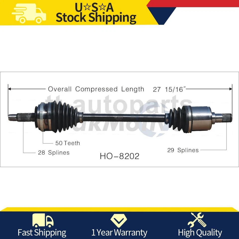 Front Driver Left CV Axle Joint Shaft For Acura MDX 2002 2001 - Image 1 of 1