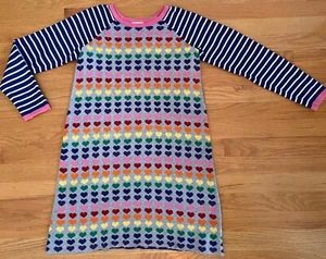Hanna Anderson 150 Sweater Dress 12 Multicolor Rainbow Knit M Cozy Colorful Fun - Picture 1 of 6