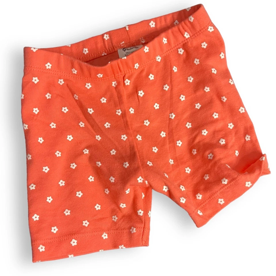 Members Mark Pull On Pijama Pantalones Cortos Niñas 3T Naranja Ditsy Margarita Informal Elastizado Foto 1 de 4