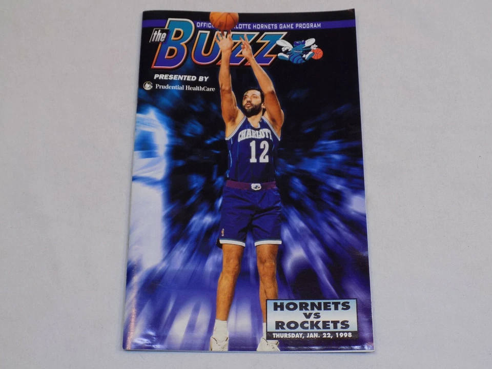 Charlotte Hornets The Buzz Game Program Jan 22 1998 Houston Rockets Vlade Divac - Image 1 of 2