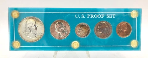U.S. Mint 1961 Five Coin Proof Set in Plastic Case Cover