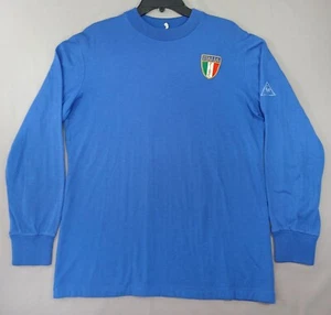 Italy FIGC Team Jersey Rare Vintage LS Home Shirt 1980's Le Coq Sportif Mens 4/5 - Picture 1 of 17