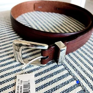 Blackburn TPR By Brighton Size 34 Brown Leather Belt NOS - Picture 1 of 5