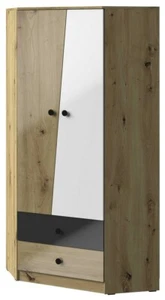 Eckkleiderschrank NERO 02 Eckschrank 2 Türiger 2 Schubladen Kleiderstange - Bild 1 von 15