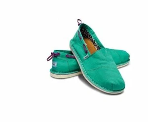  Toms Damen-Slipper Bimini Stitchout grün flache Canvas-Schuhe NEU Größe 9 - Bild 1 von 9