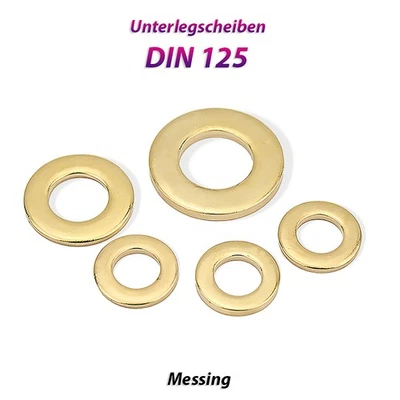 Unterlegscheiben DIN 125 Messing Beilagscheiben Beilagen U-Scheiben M2 bis M24 - Bild 1 von 4