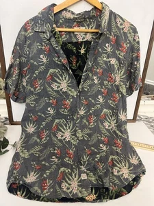 Marine Layer Short Sleeve Button Up Shirt Men's Large Blue Red Popover Hawaii. V - Picture 1 of 6