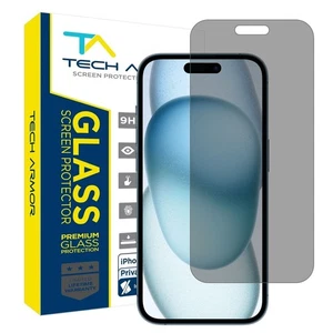 Tech Armor Privacy Glass Screen Protector for iPhone 15 6.1 Inch - 1 Pack - Picture 1 of 7