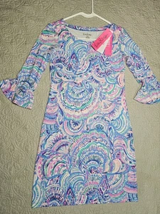LILLY PULITZER Sophie ruffle Dress HAPPY AS A CLAM Size XXS Blue NWT New - Picture 1 of 5
