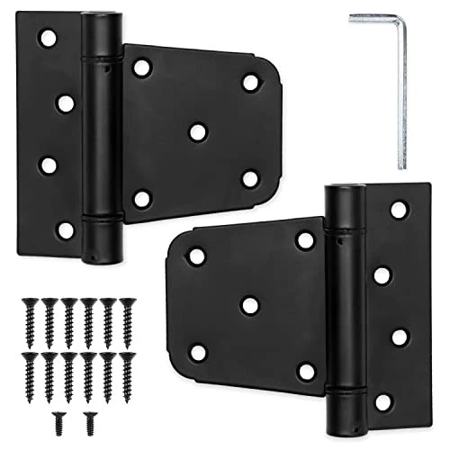Heavy Duty Shed Door Hinges, 2 Pack - Black Squar for Gate, Barn or Storage Shed - Image 1 of 1