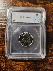 1967 Jefferson Nickel BRILLIANT UNCIRCULATED ICG From SMS set MS67 (#207) - Picture 1 of 2