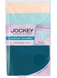 Jockey Generation Girls Seamfree Microfiber Bikini Underwear Large 10-12 3 Pack - Picture 1 of 2