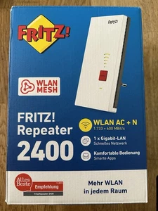 NEU!!! AVM FRITZ!Repeater 2400 WLAN Mesh Repeater Fritzbox WPS Signal Verstärker - Bild 1 von 3