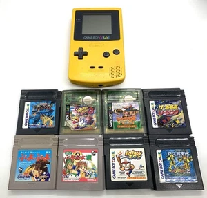 Ship Free Nintendo Gameboy Color console Yellow Japan GBC Set of 8 games Tested - Picture 1 of 22