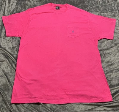 Polo Ralph Lauren T Shirt XL Pink Pocket Tee Made in USA Classic Fit Pony Logo - Image 1 of 4
