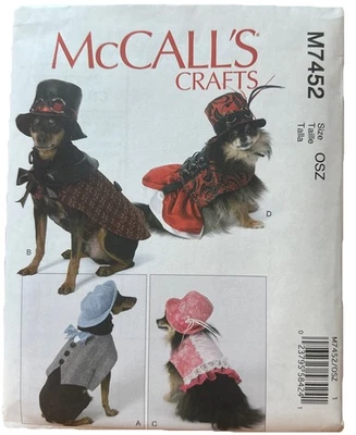 McCall’s Crafts Pattern M7452 Dog Costumes Steampunk Small Through XL New - Image 1 of 4