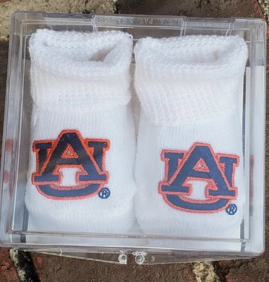 AUBURN UNIVERSITY BABY BOOTIES!●Officially Licensed Product●New/Opened Box🐯 - Image 1 of 4