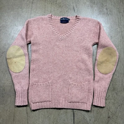 Polo Ralph Lauren Suéter Tejido Lana Mediano Cuero Botones Codo Parche De Colección Años 90 Foto 1 de 4