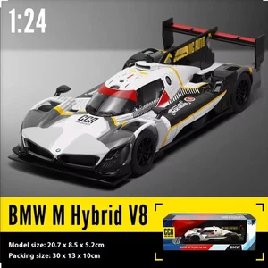 1:24 BMW M Hybrid V8 Alloy Sports Car Model Diecast Racing Car Grey/white - Picture 1 of 6