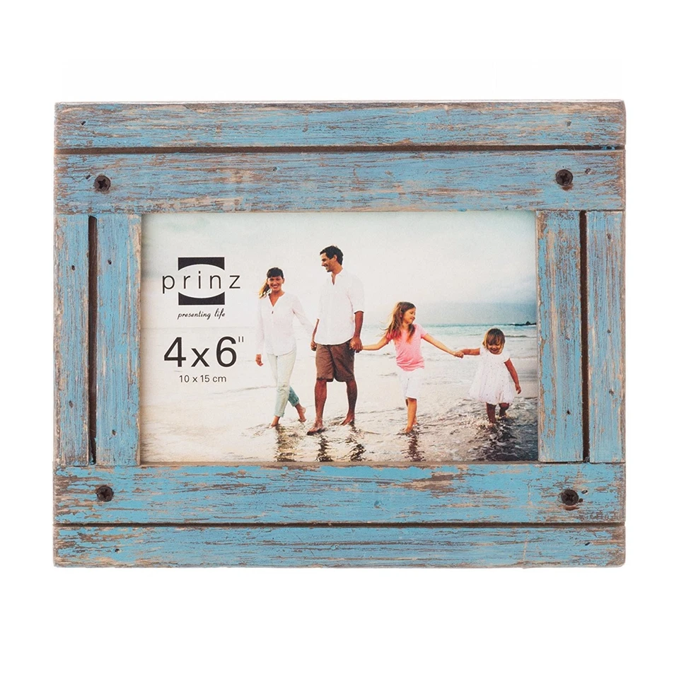 Homestead Distressed Wood Picture Frame 4x6 Photo Wall or Tabletop Blue - Image 1 of 3