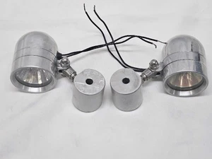 Vintage Pair Motorcycle Bullet Halogen Driving Lights 12V - Picture 1 of 12
