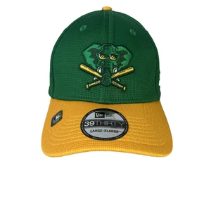 Oakland Athletics Hat Cap Fitted Mens 7 3/4 Green Yellow 39Thirty New Era - Picture 1 of 11