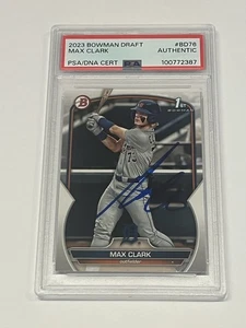 2023 Bowman Draft Max Clark Auto Signed Card #BD-76 PSA Tigers Full Label - Picture 1 of 2