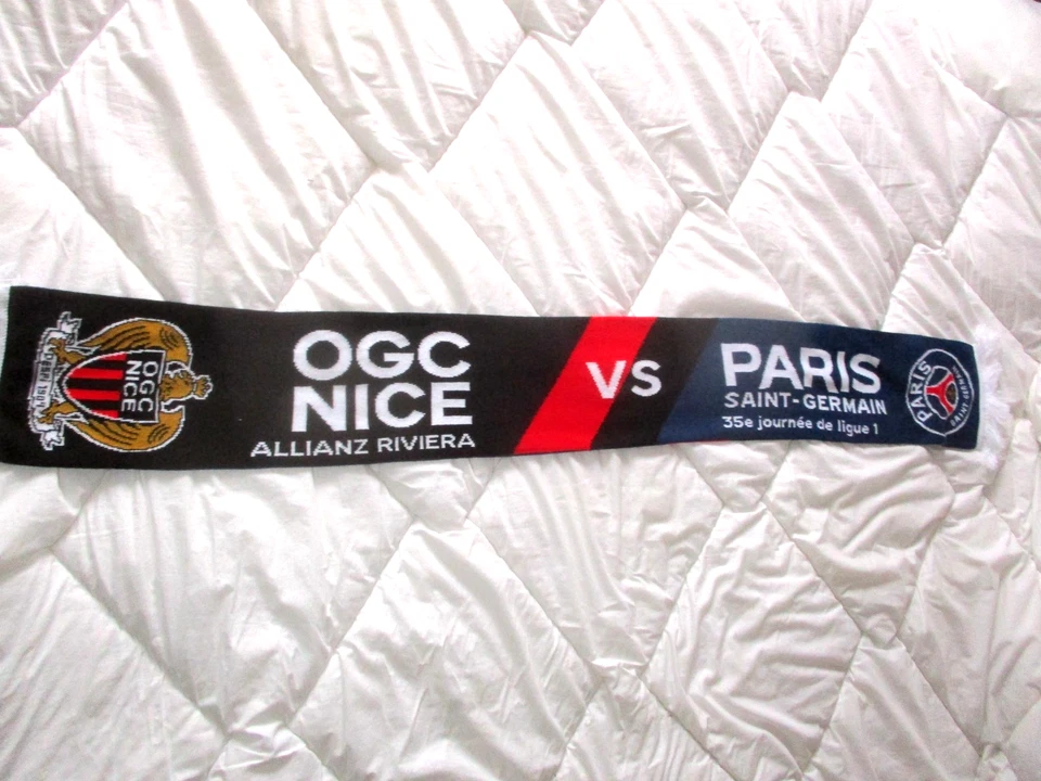 echarpe scarf OGC NICE PSG PARIS SG  2016-2017 LIGUE 1 Championnat france - Photo 1/1
