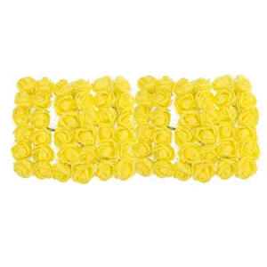 Artificial Rose Flower Heads, Yellow Mini Faux Flowers 0.8 Inch-1 Inch 72Pcs - Picture 1 of 6